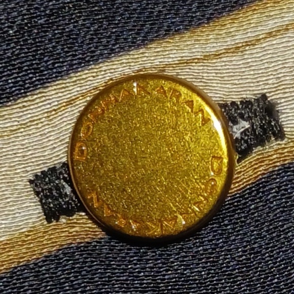 Donna Karan New York short sleeve blouse, cream/taupe/brown, unique, size L - Picture 3 of 8